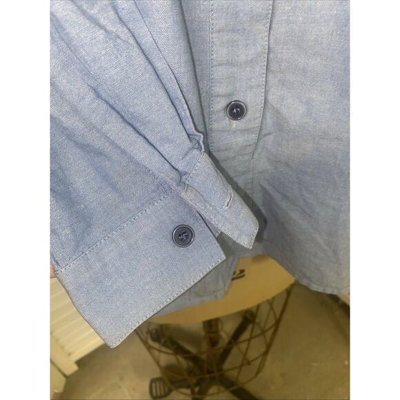 NAPA VALLEY Vintage Denim Chambray Patchwork Woven Button-Up Shirt Women’s Large - Picture 5 of 9